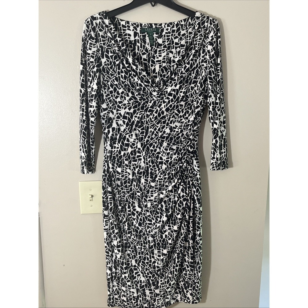 Lauren‎ Ralph Lauren Women's Dress Black/White Size 6